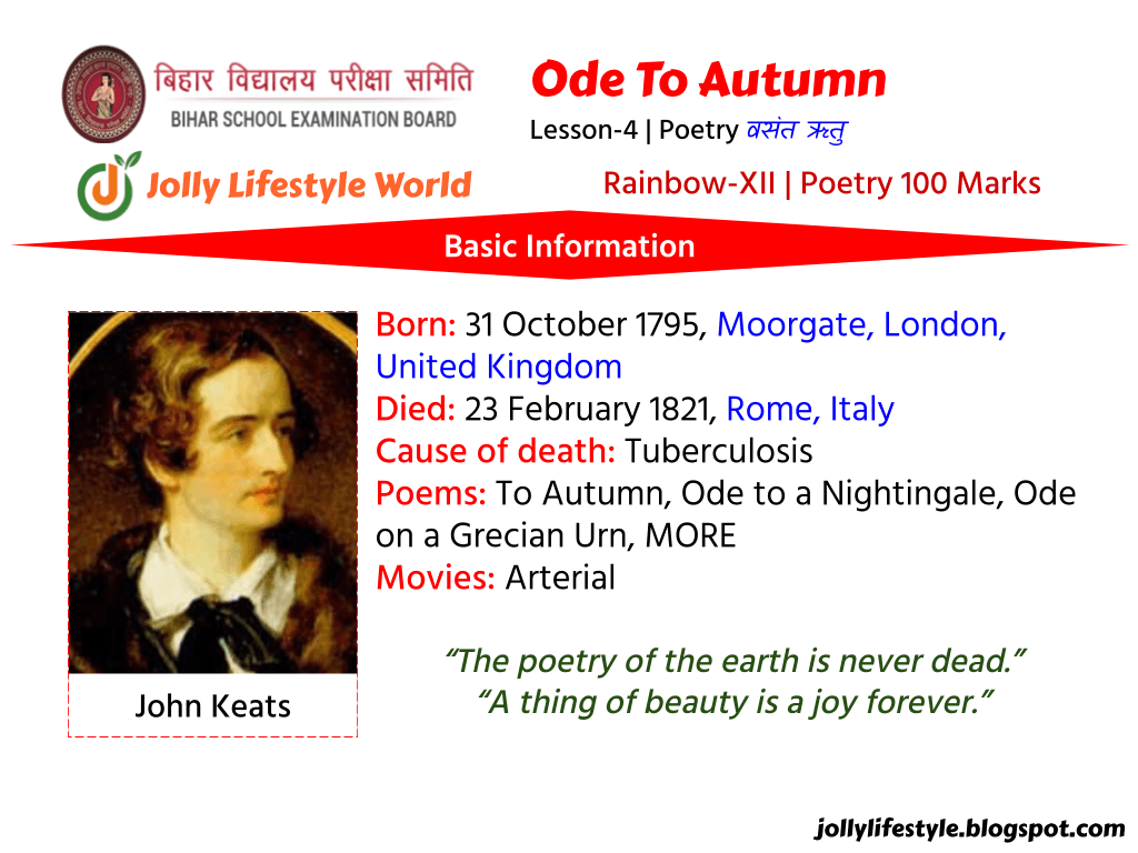 Ode-To-Autumn-by-John-Keats, 5-Marks Summary